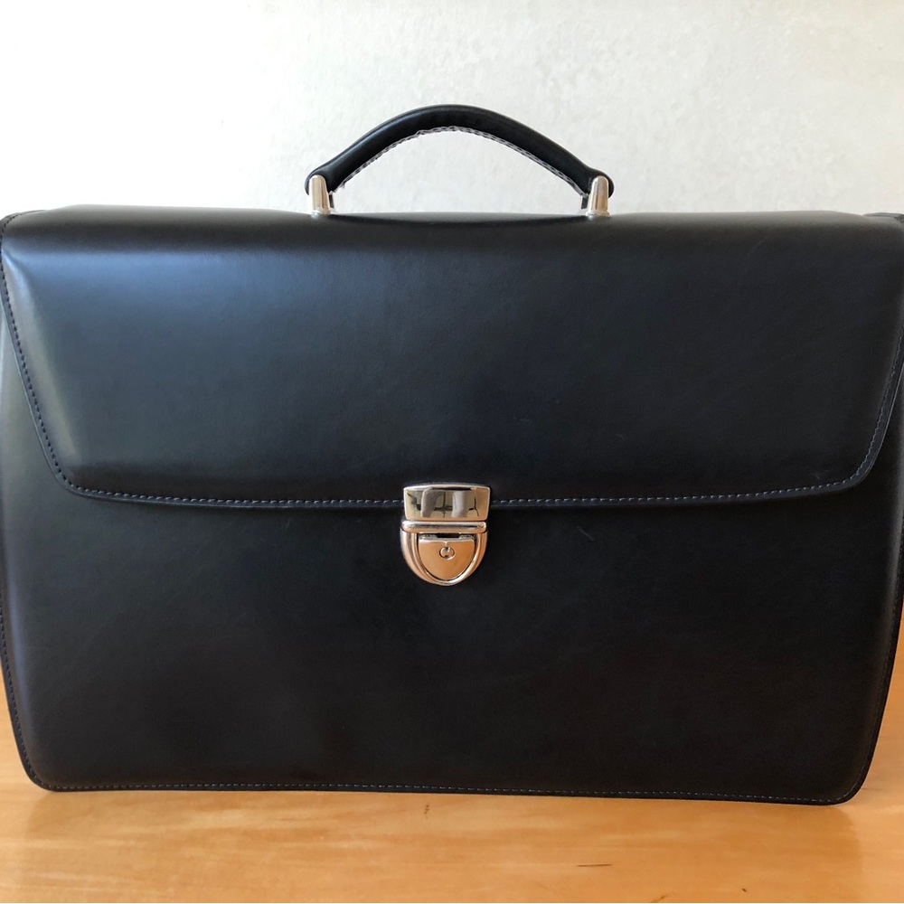 NWOT JACK GEORGES’  European leather, ELEMENTS Briefcase, perfect condition